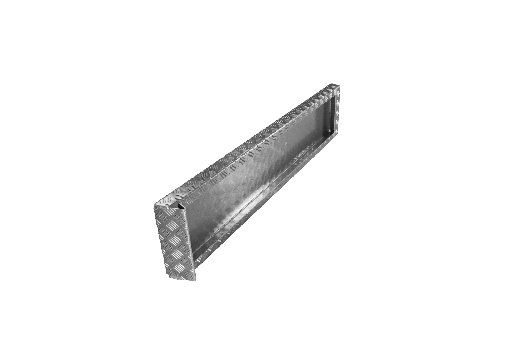 Auffahrrampe aus Aluminium aufgestellt von der Seite