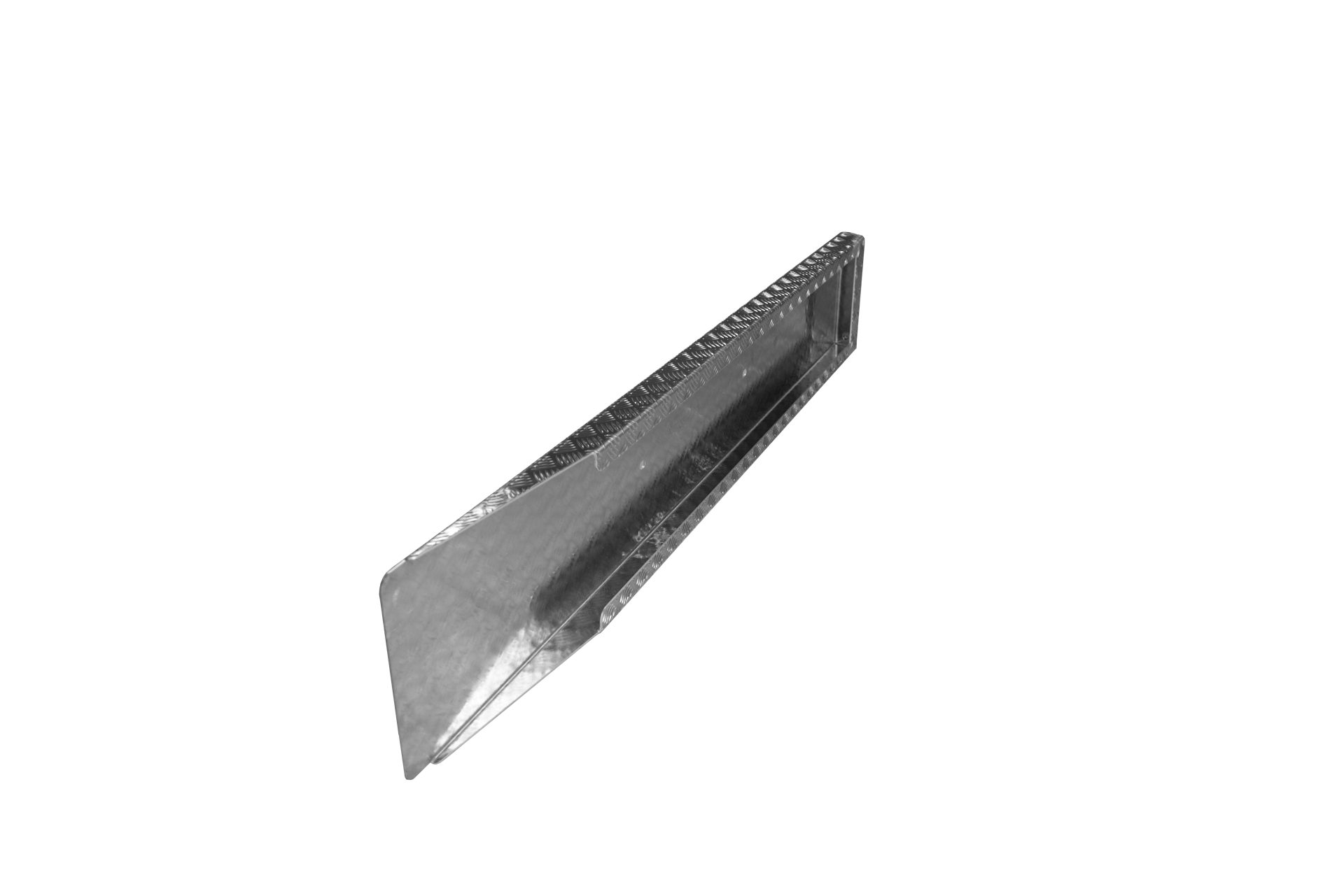 Auffahrrampe aus Aluminium aufgestellt von der Seite