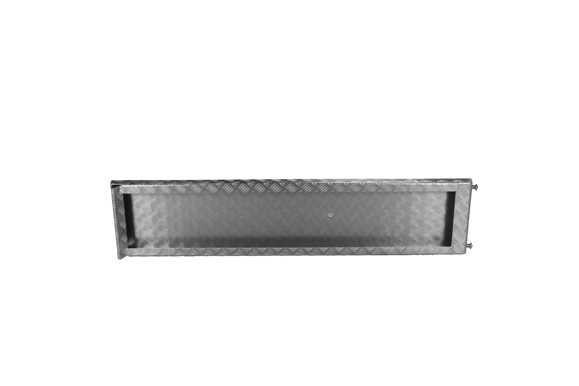 Auffahrrampe aus Aluminium aufgestellt von der Seite